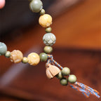Fortune Jewel Bodhi Seed Lotus Green Sandalwood Wisdom Harmony Bracelet