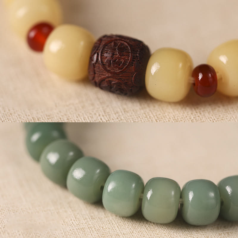 Fortune Jewel Bodhi Seed Auspicious Cloud Fu Character Bead Peace Bracelet