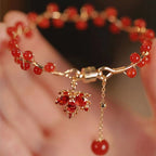 Fortune Jewel Red Maple Leaf Luck Charm Bracelet