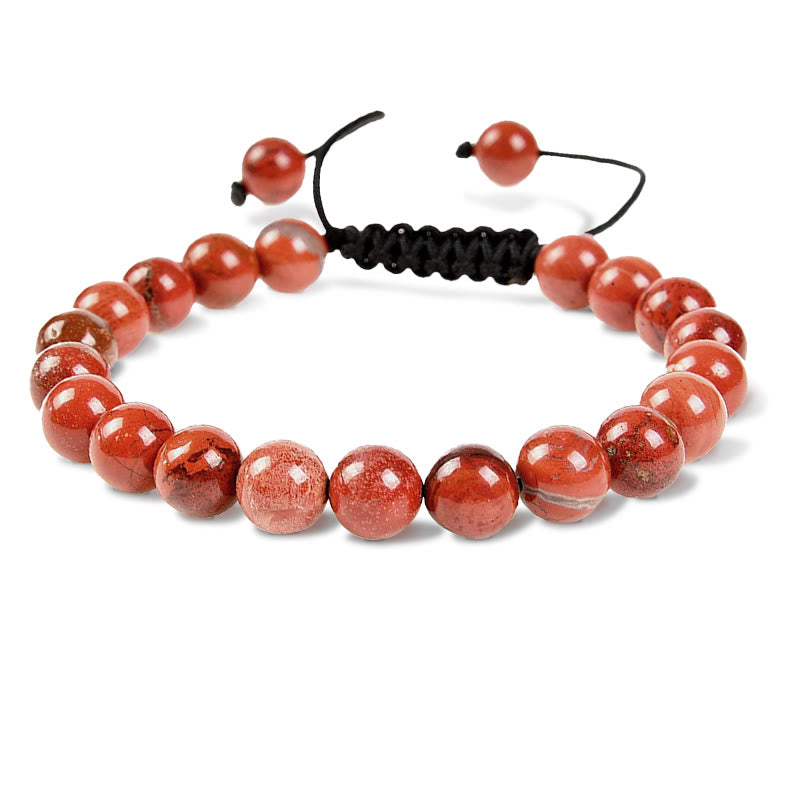 Fortune Jewel Natural Healing Power Gemstone Crystal Beads Unisex Adjustable Macrame Bracelet