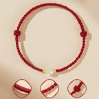 Fortune Jewel Handcrafted Round Jade Lucky Bead Prosperity Braided Bracelet
