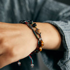 Fortune Jewel 925 Sterling Silver Tiger's Eye Bodhi Seed Handmade Courage Bracelet