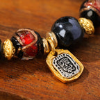 Fortune Jewel Tibetan Zakiram Goddess of Wealth Liuli Glass Incense Ash Porcelain Bead Luck Bracelet