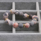 Fortune Jewel Anxiety Stress Healing Crystal Zebra Jasper Bead Bracelet