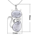 Fortune Jewel Cat Pattern Natural Crystal Protection Necklace Pendant