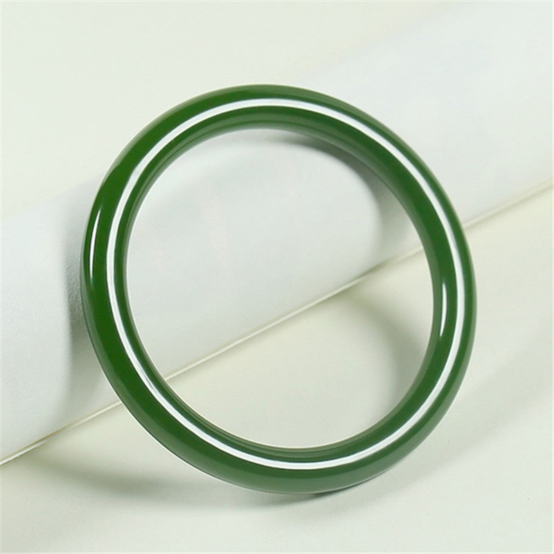Fortune Jewel Cyan Jade Longevity Blessing Bangle Bracelet