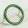 Fortune Jewel Cyan Jade Longevity Blessing Bangle Bracelet