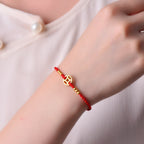 Fortune Jewel Copper Coin Strength Braided String Bracelet Anklet