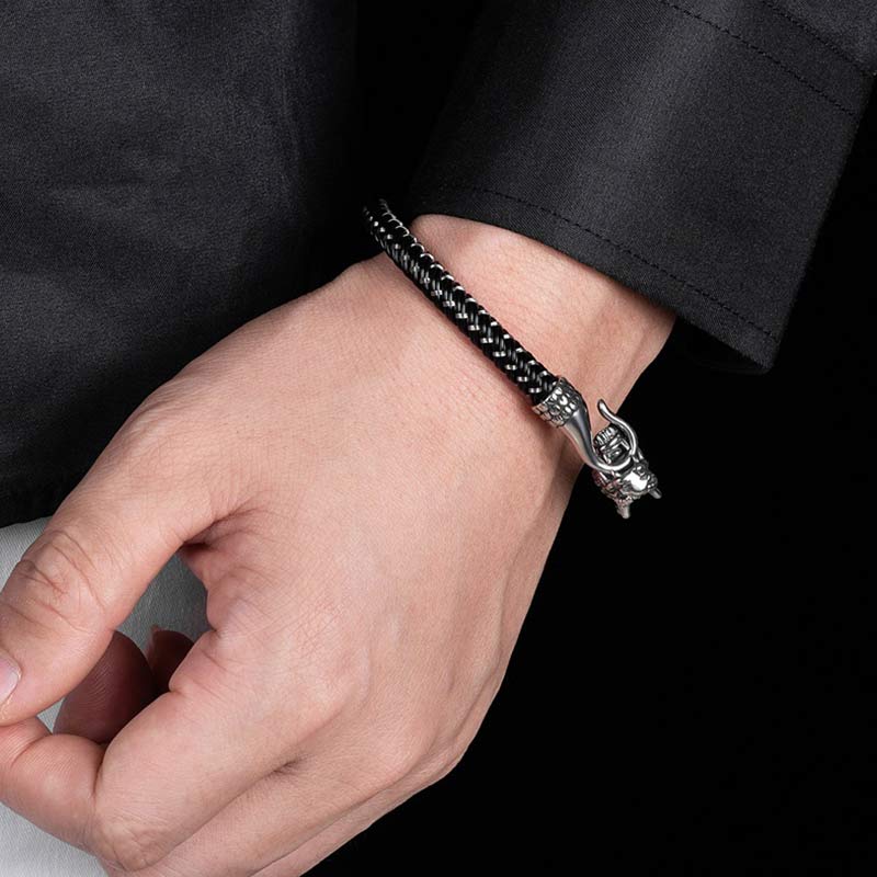 Fortune Jewel Dragon Titanium Steel Protection Luck Bracelet Fortune Jewel