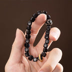 Fortune Jewel Tibetan Ebony Wood Dzi Bead Balance Calm Bracelet
