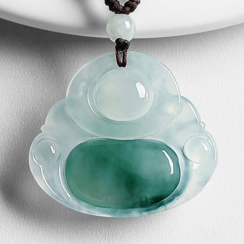 Fortune Jewel Cyan Jade Luck Necklace Pendant Fortune Jewel