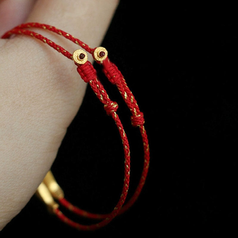 Fortune Jewel 14K Gold Plated Koi Fish Luck Wealth Braided Bracelet