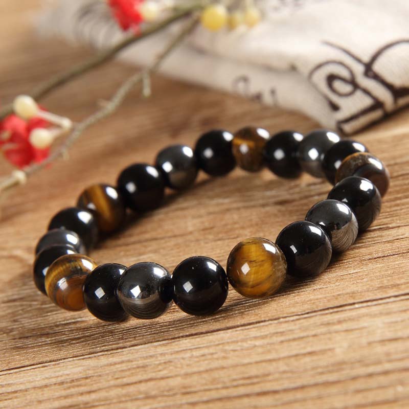 Fortune Jewel Tibetan Tiger's Eye Bracelet Necklace Set
