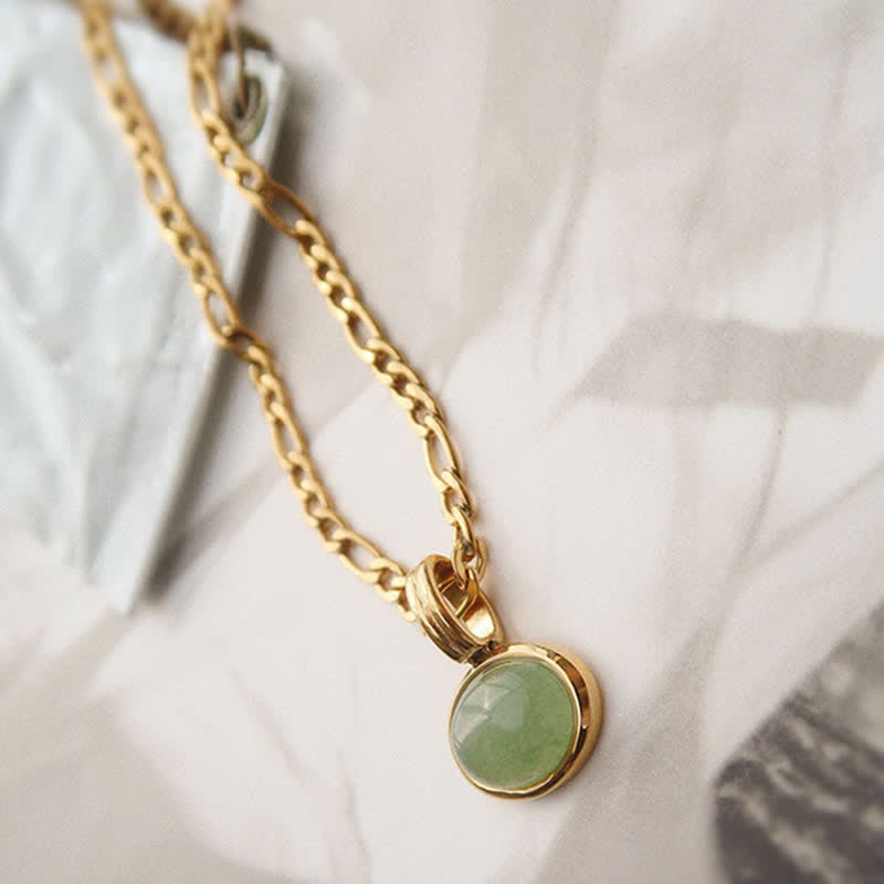 Fortune Jewel Oval Turquoise Strength Titanium Steel Necklace Pendant