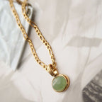 Fortune Jewel Oval Turquoise Strength Titanium Steel Necklace Pendant