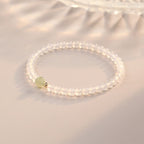 Fortune Jewel Natural White Agate Jade Luck Protection Bracelet