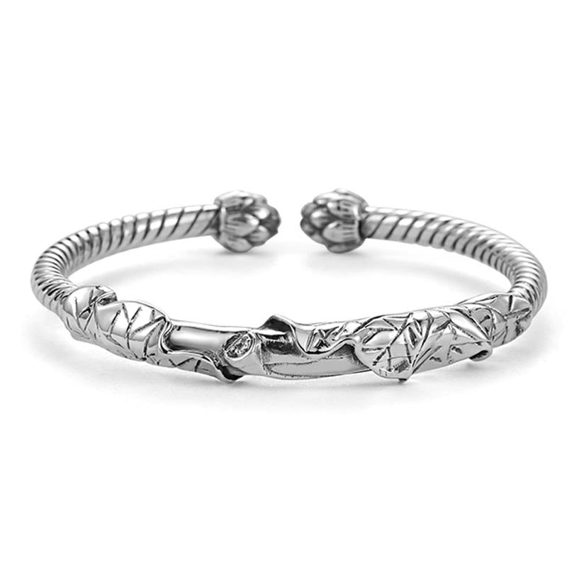 Fortune Jewel Tibetan Lotus White Copper Wealth Bracelet