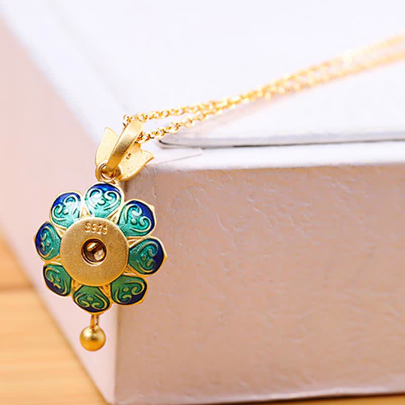 Fortune Jewel 925 Sterling Silver Tibet Lotus Prayer Wheel Red Agate Enlightenment Necklace Pendant