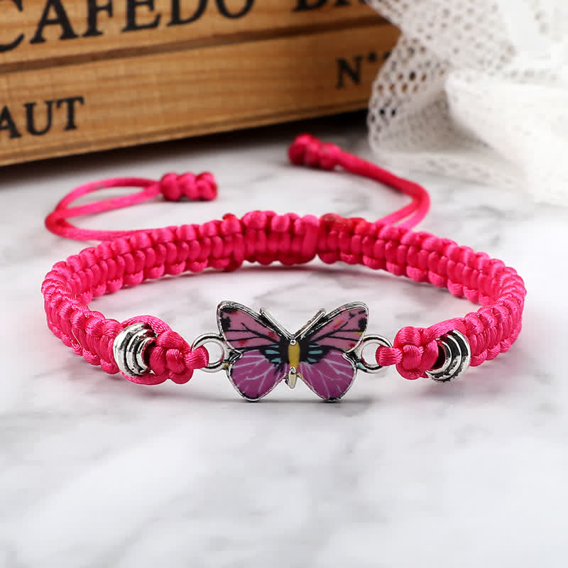 Fortune Jewel Butterfly Freedom Love String Charm Bracelet