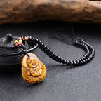 Fortune Jewel Tiger's Eye Laughing Buddha Blessing Necklace