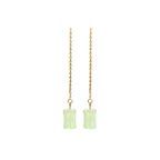 Fortune Jewel Jade Bamboo Pattern Luck Drop Earrings