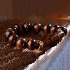 Fortune Jewel Tibetan Natural Nine-Eye Dzi Bead Agate Wealth Blessings Bracelet