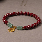 Fortune Jewel Cinnabar Green Aventurine Luck Blessing Bracelet