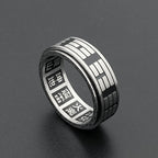 Fortune Jewel Bagua Yin Yang Titanium Steel Balance Rotatable Ring Fortune Jewel