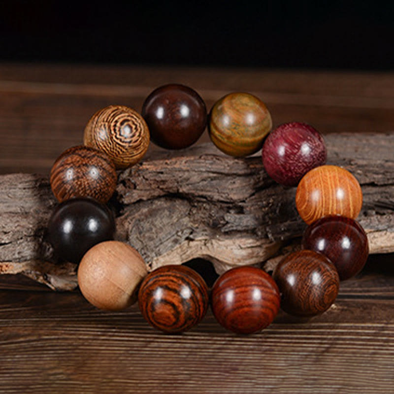 Fortune Jewel Multicolored Sandalwood Protection Healing Bracelet