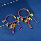 Fortune Jewel Tibetan Green Tara Zakiram Goddess of Wealth Thangka Luck Braid String Bracelet