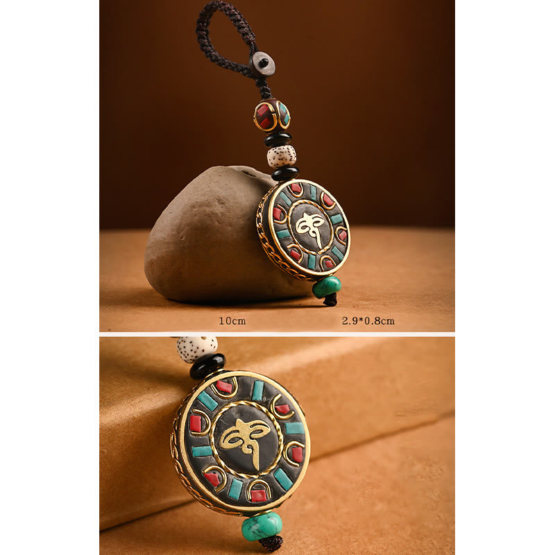 Fortune Jewel Tibetan Om Mani Padme Hum Bodhi Seed Peace Key Chain