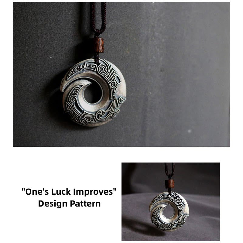 Fortune Jewel One's Luck Improves Design Pattern Copper Luck Necklace Pendant