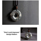 Fortune Jewel One's Luck Improves Design Pattern Copper Luck Necklace Pendant