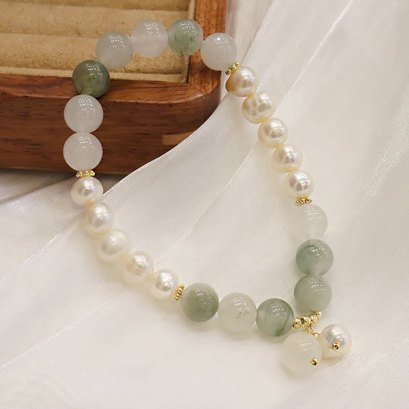 Fortune Jewel Natural Pearl Jade Healing Sincerity Bracelet
