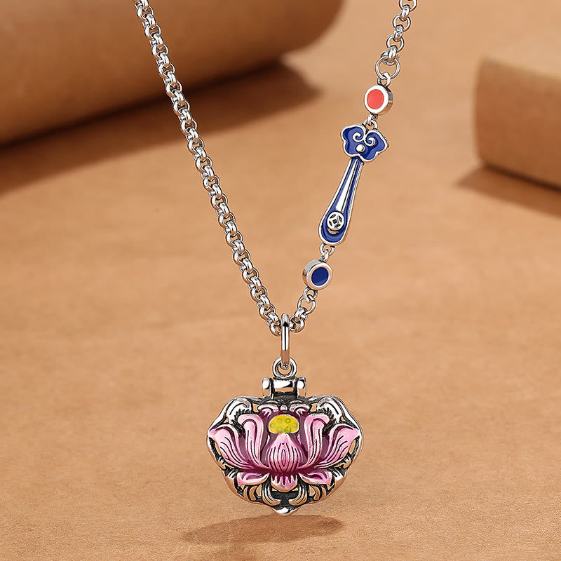 Fortune Jewel Tibet Copper Lotus Luck New Begining Necklace Pendant Fortune Jewel
