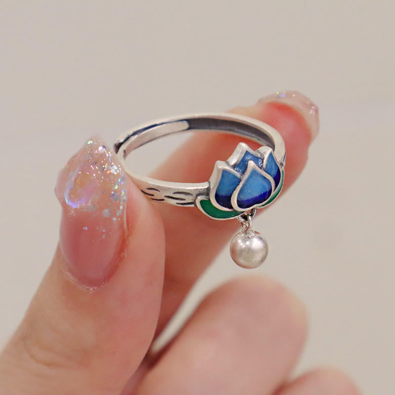 Fortune Jewel Lotus Flower Pattern Enlightenment Ring Fortune Jewel