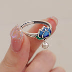 Fortune Jewel Lotus Flower Pattern Enlightenment Ring Fortune Jewel