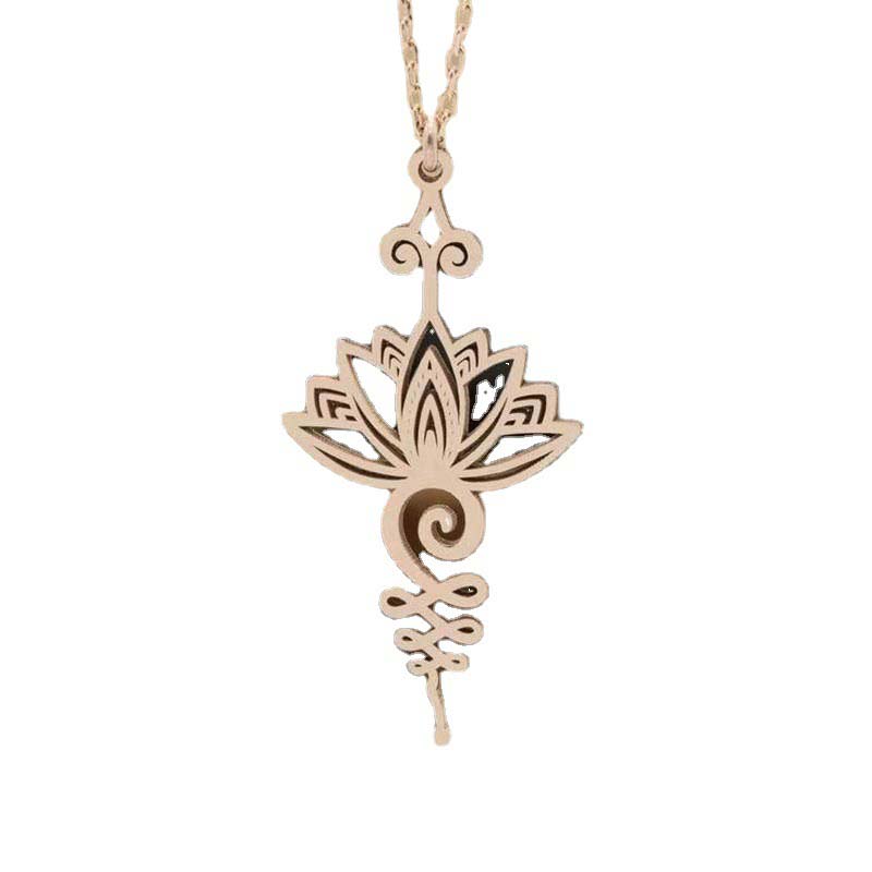 Fortune Jewel Lotus Luck Wealth Necklace Pendant