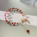 Fortune Jewel Red Maple Leaf Luck Charm Bracelet
