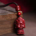 Fortune Jewel Chinese Zodiac Natal Buddha Natural Cinnabar Amulet Keep Away Evil Spirits Necklace Pendant
