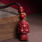 Fortune Jewel Chinese Zodiac Natal Buddha Natural Cinnabar Amulet Keep Away Evil Spirits Necklace Pendant