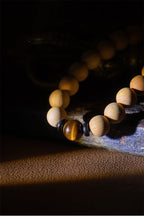 Buddha3bodhi 8mm Cliff Cypress 108 Bead Mala With Yellow Tiger Eye Prayer Beads