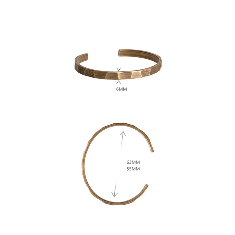 Fortune Jewel Vintage Rustic Design Copper Wealth Adjustable Cuff Bracelet