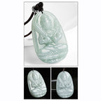 Fortune Jewel Chinese Zodiac Natal Buddha Jade Wealth Prosperity Necklace Pendant Fortune Jewel