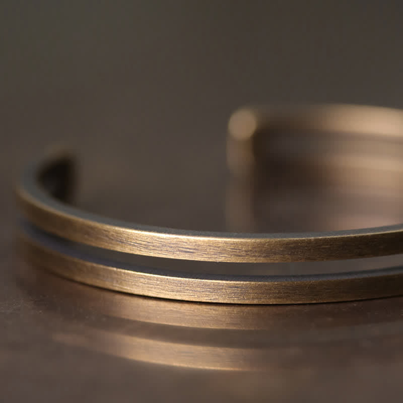 Fortune Jewel Rustic Copper Luck Viking Cuff Bracelet