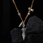 Fortune Jewel Tibetan Handmade 925 Sterling Silver Dorje Vajra Om Mani Padme Hum Feather Strength Necklace Pendant Fortune Jewel