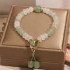 Fortune Jewel Natural Tianshan Jade Abacus Beads Butterfly Prosperity Bracelet