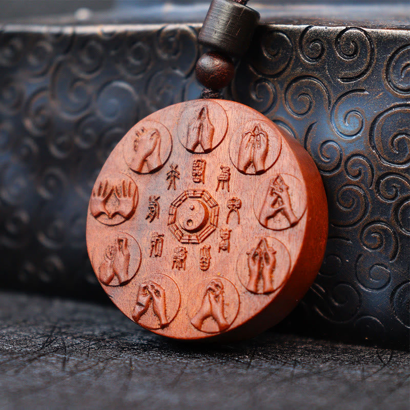 Fortune Jewel Lightning Struck Jujube Wood Yin Yang Bagua Mountain Ghosts Spend Money Protection Necklace Pendant Fortune Jewel