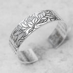 Fortune Jewel Tibetan Lotus White Copper Luck Bracelet