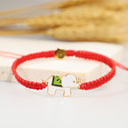 Fortune Jewel Tibetan Handmade 925 Sterling Silver Lucky Elephant Red String Bracelet